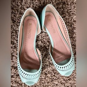 Restricted Brand Light Blue Peep Toe Flats